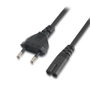 Aisens Cable de Alimentación Forma 8 CEE 7/16 Macho a C7 Hembra Negro 1,5m